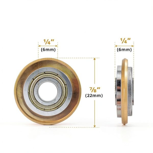 POWERTEC PRO Tungsten Carbide Scoring Wheel 22mm Gold Titanium Cutter-1