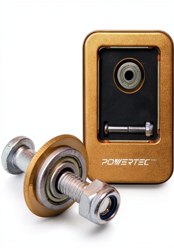 POWERTEC PRO Tungsten Carbide Scoring Wheel 22mm Gold Titanium Cutter-0